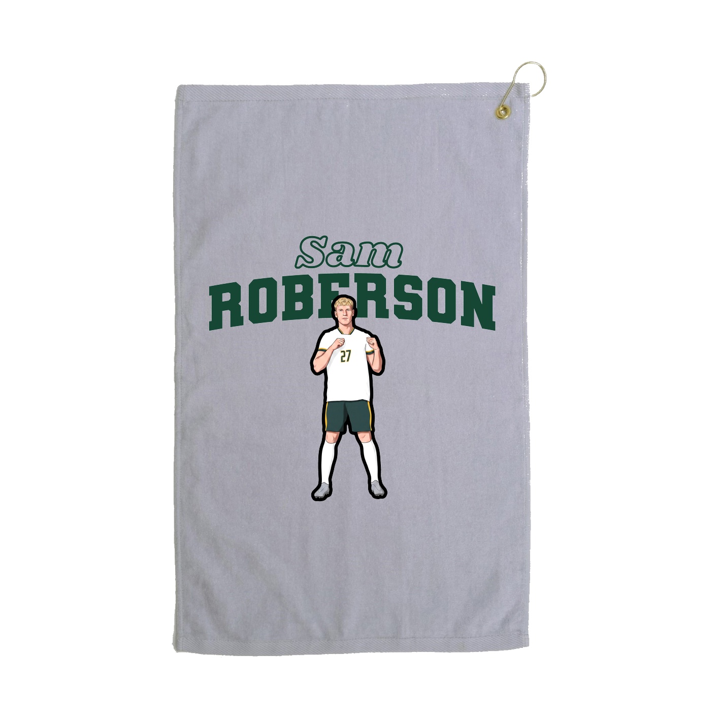 Golf Towel — Name Arch in Grey