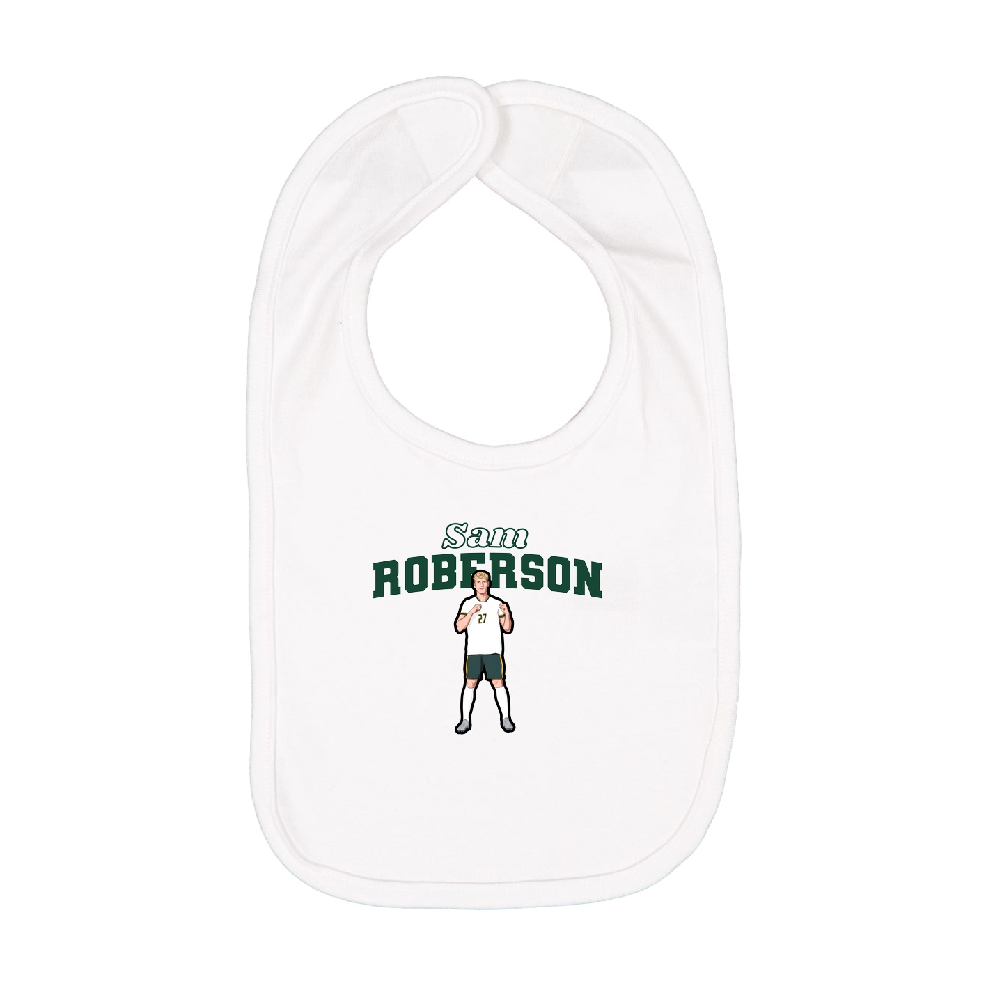 Infant Bib — Name Arch in White