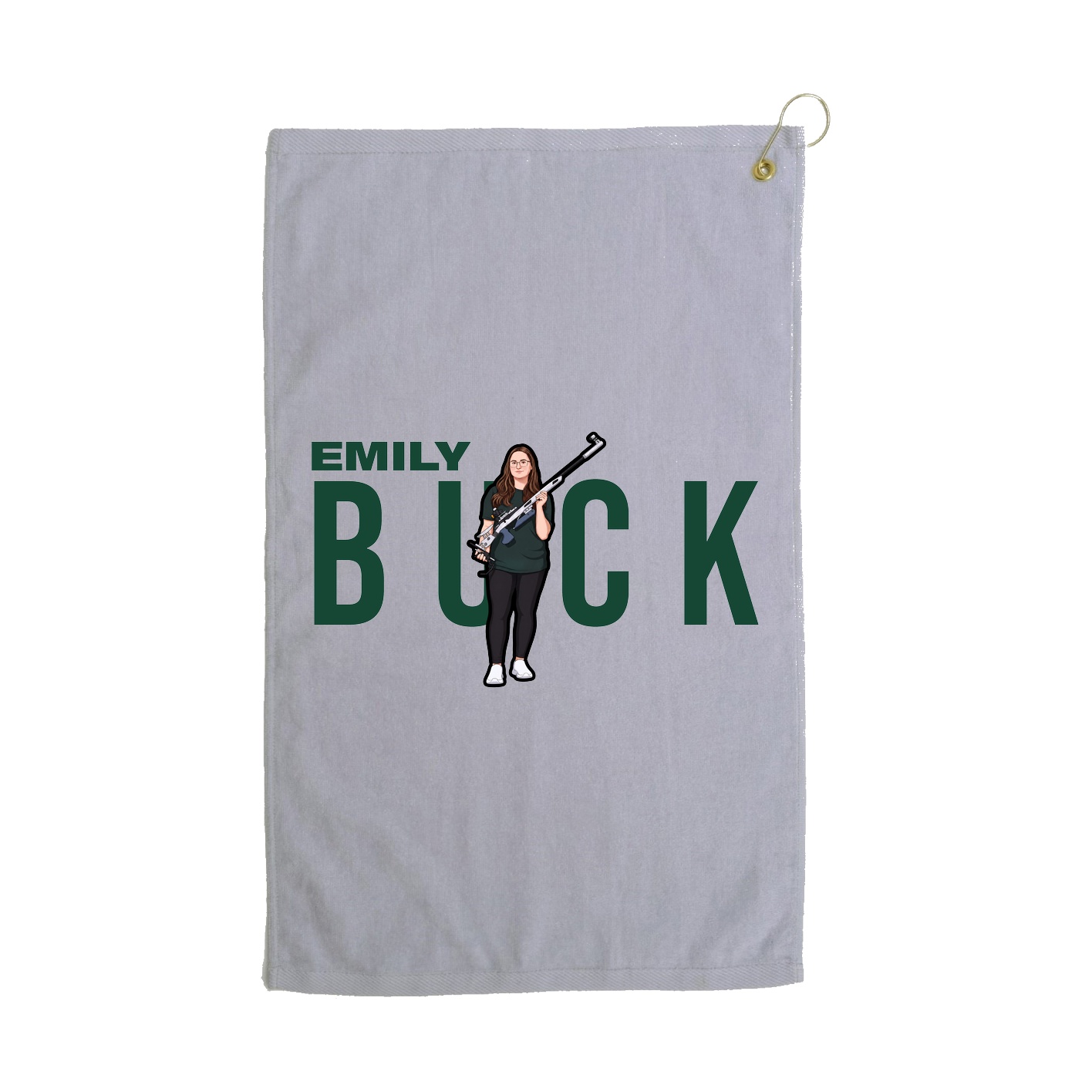 Golf Towel — Player Name in Grey