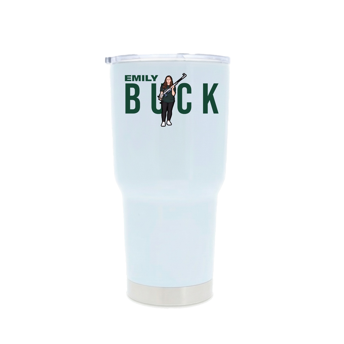 30oz Stainless Steel Tumbler — Player Name in White