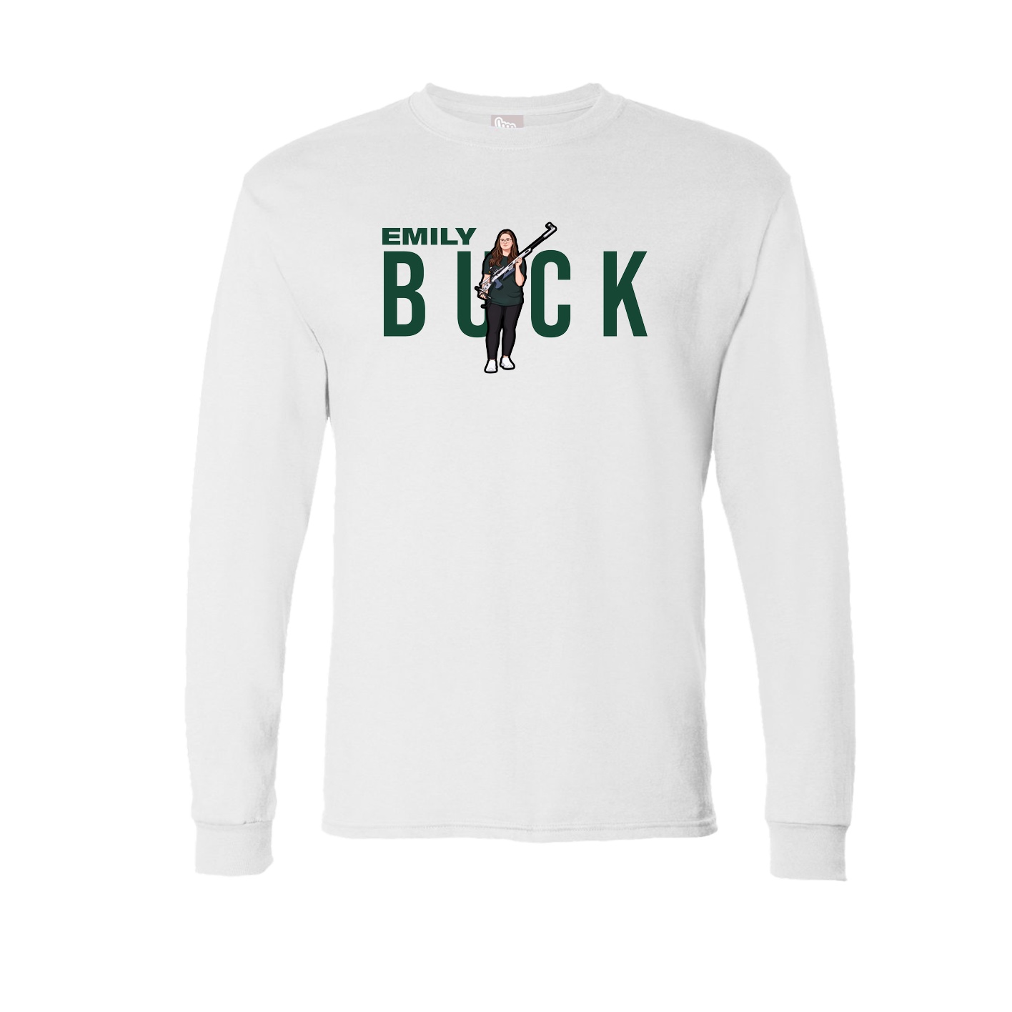 Long Sleeve Tee — Player Name in White