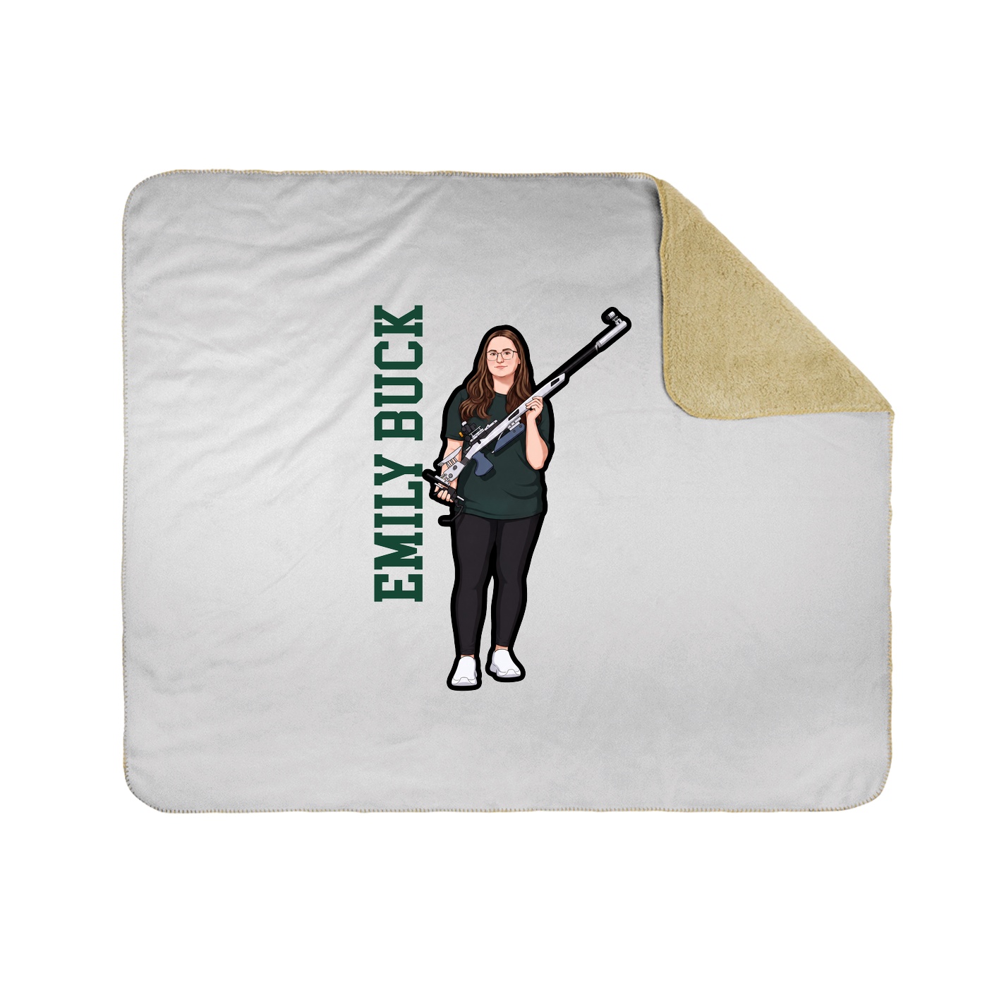 Throw Blanket — Name Vertical in White