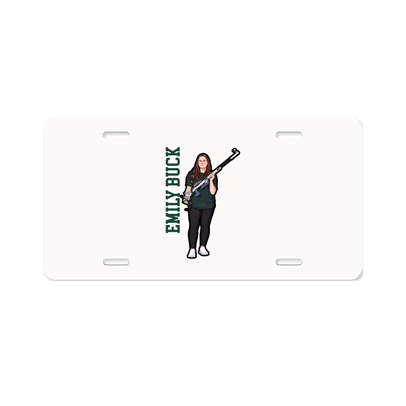 License Plate — Name Vertical in Classic