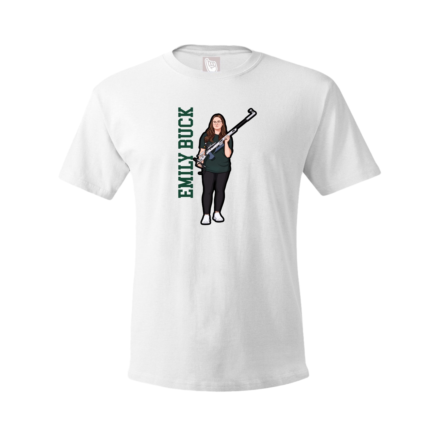 Tee — Name Vertical in White