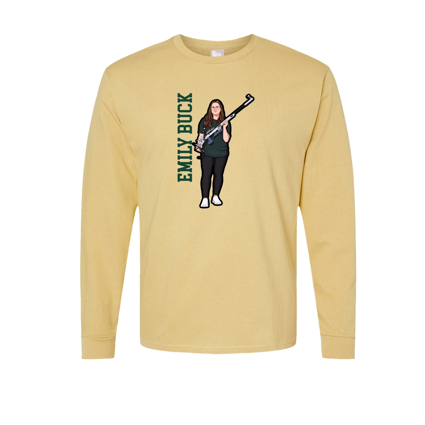 Long Sleeve Tee — Name Vertical in Vegas Gold