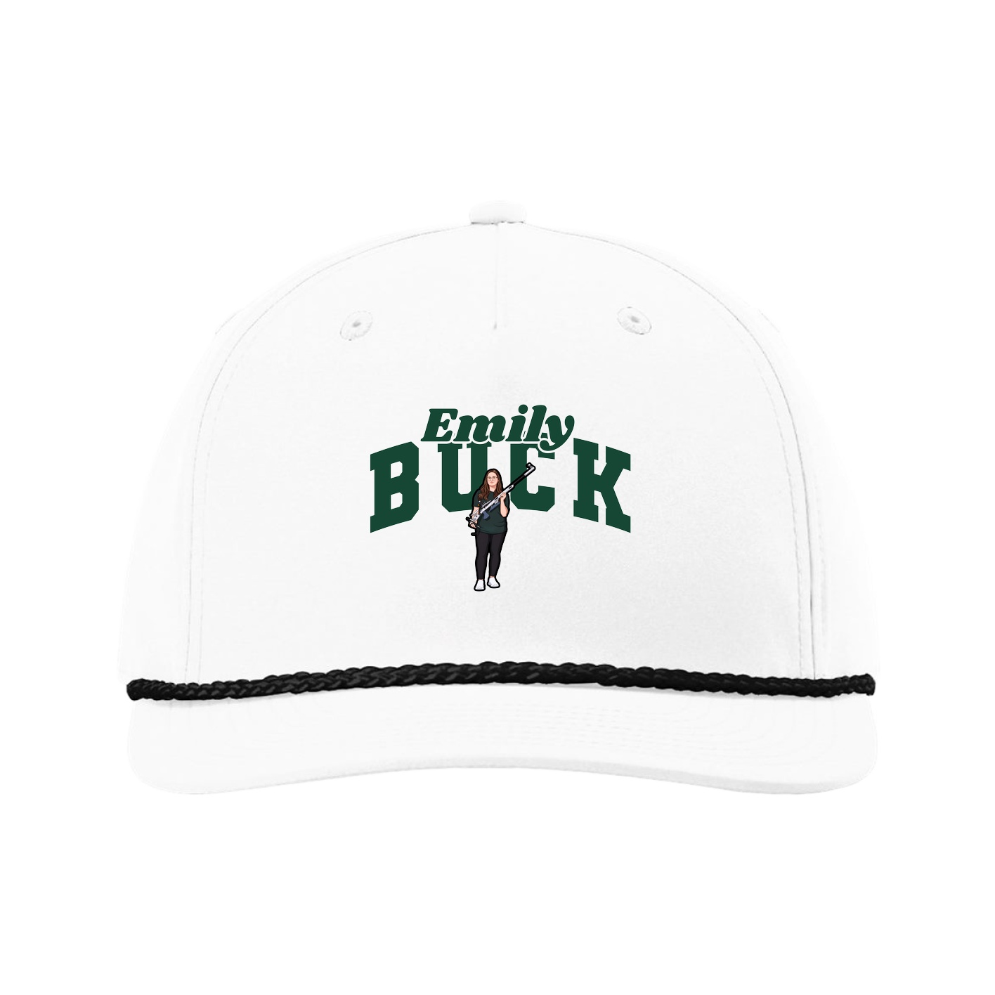 Five-Panel Classic Rope Cap — Signature Arch in White