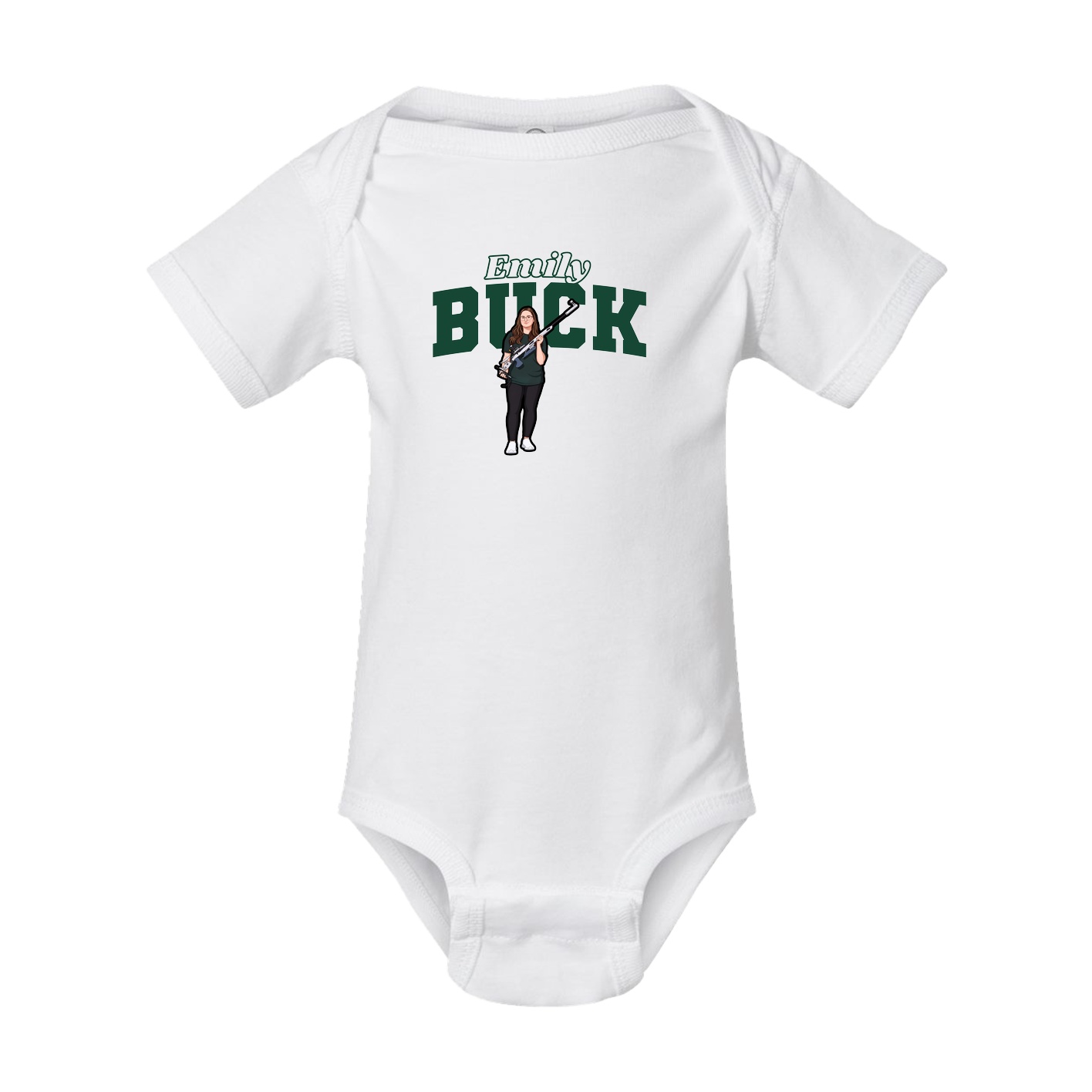 Baby Onesie — Name Arch in White