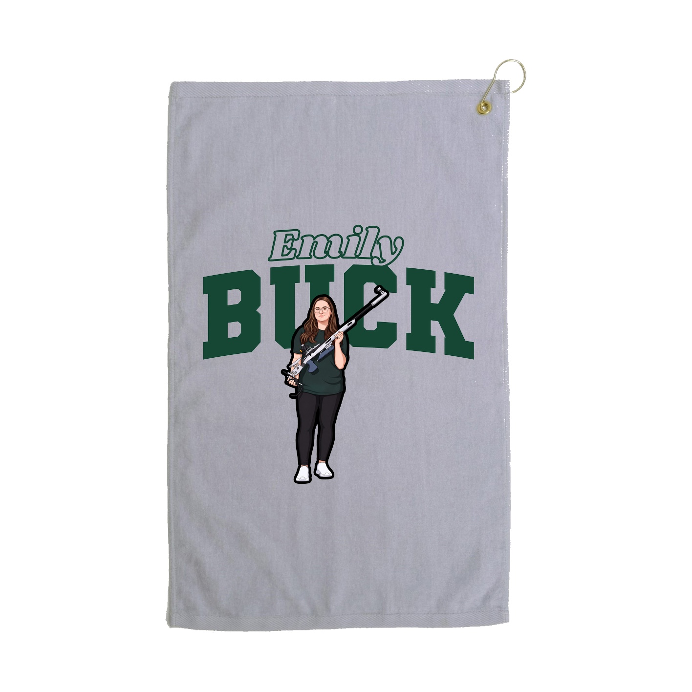 Golf Towel — Name Arch in Grey
