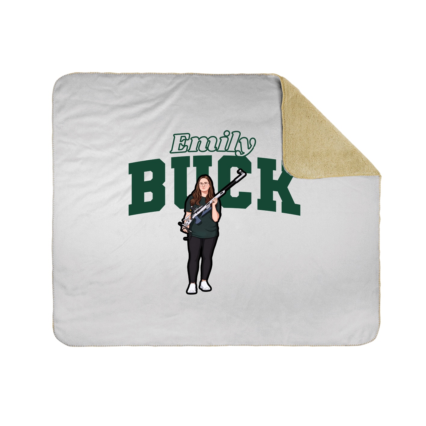 Throw Blanket — Name Arch in White