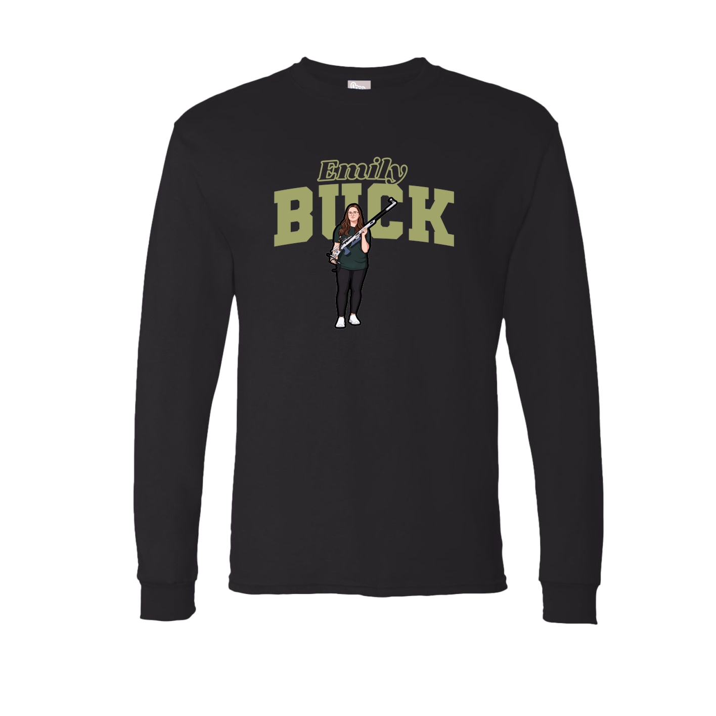 Long Sleeve Tee — Name Arch in Black