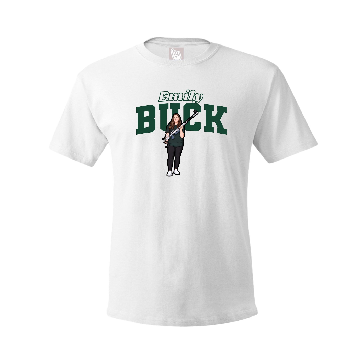 Youth Tee — Name Arch in White