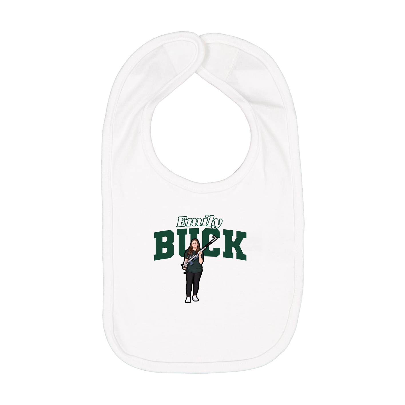 Infant Bib — Name Arch in White