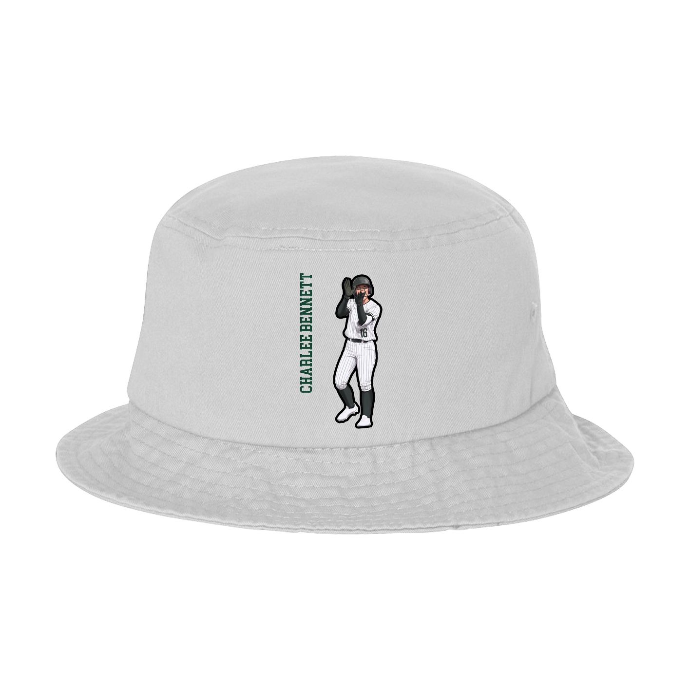 Bucket Cap — Name Vertical in White