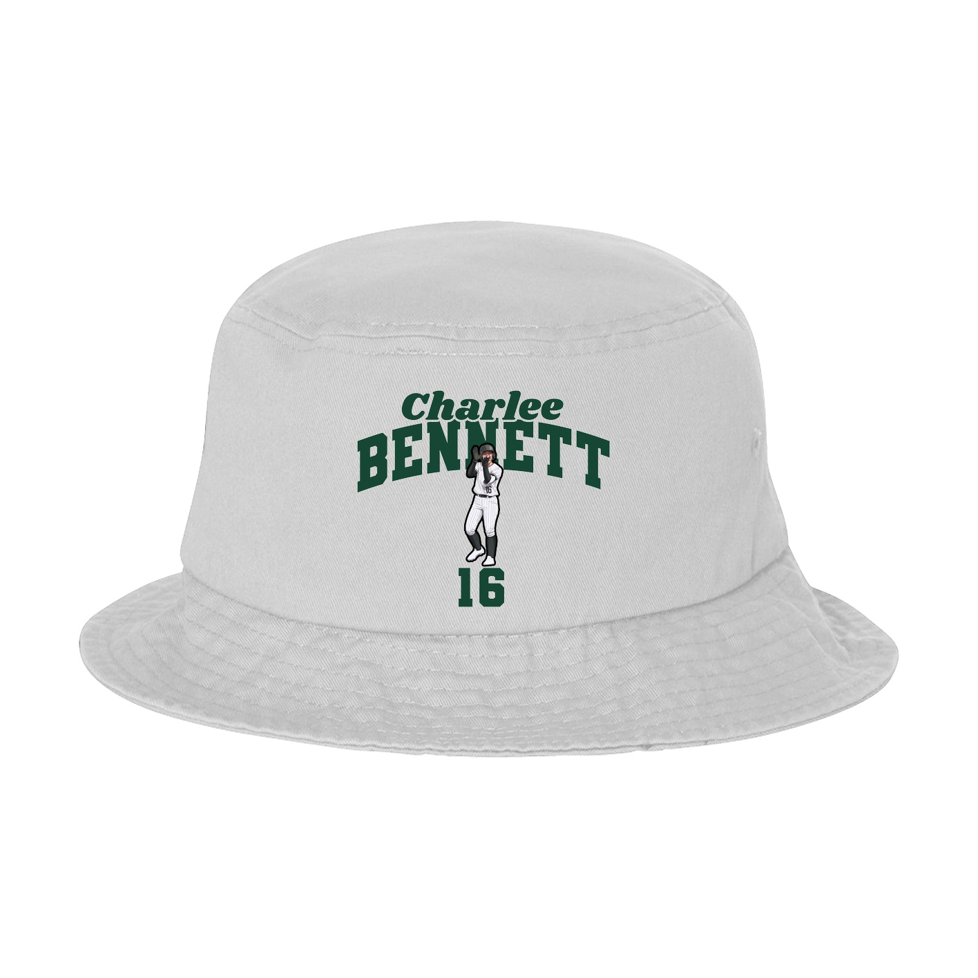 Bucket Cap — Signature Arch in White