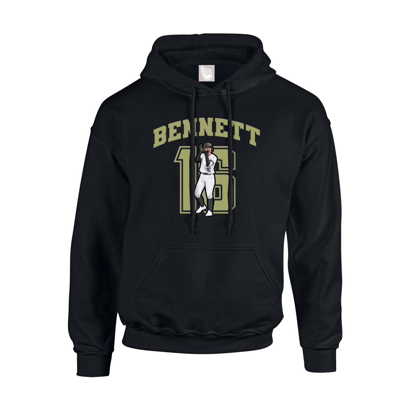 Youth Hoodie — Number in Black
