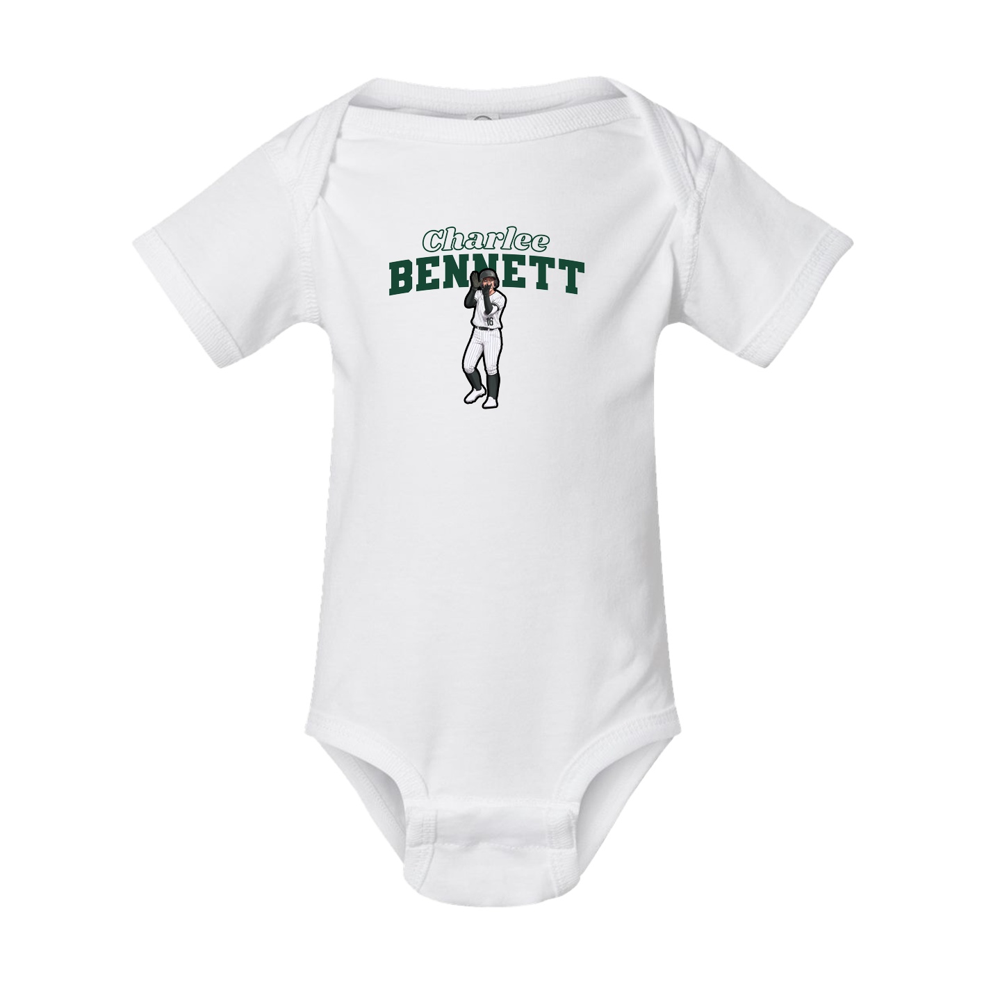 Baby Onesie — Name Arch in White
