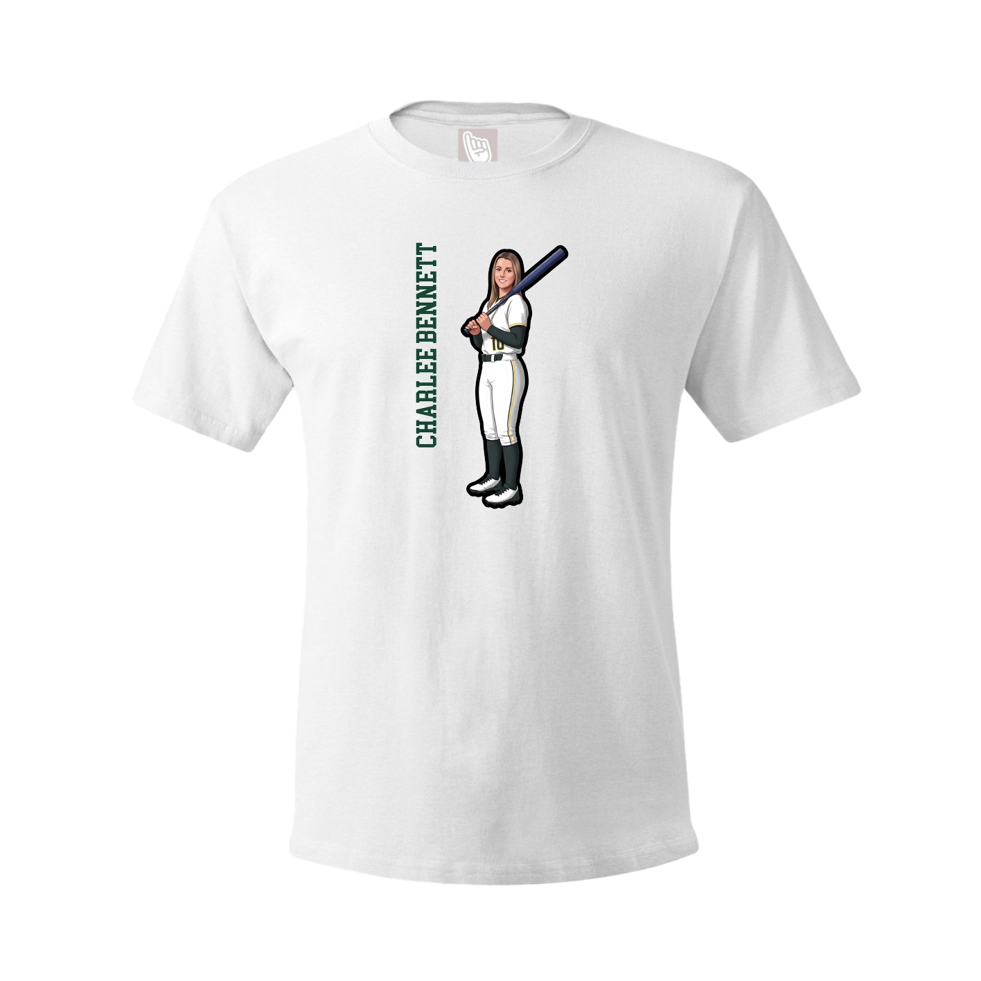Tee — Name Vertical in White