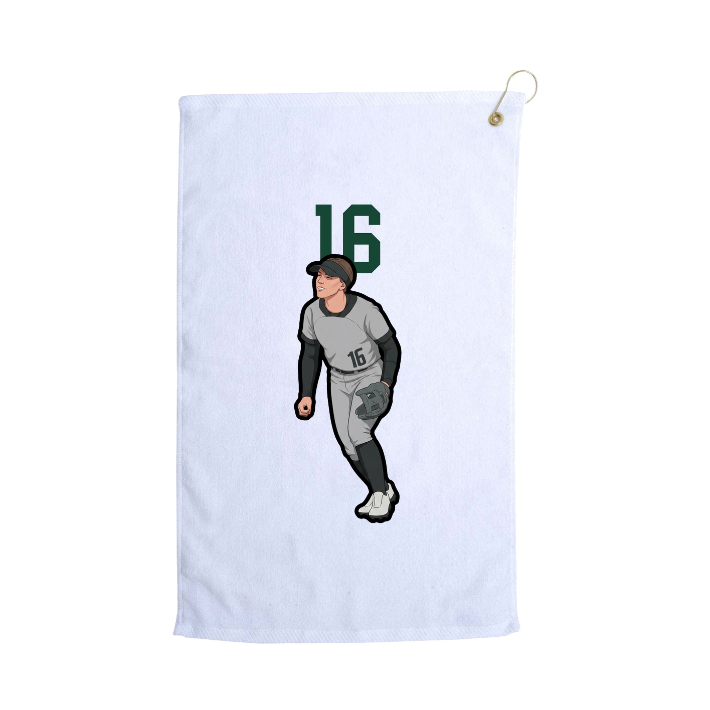 Golf Towel — Number Top in White
