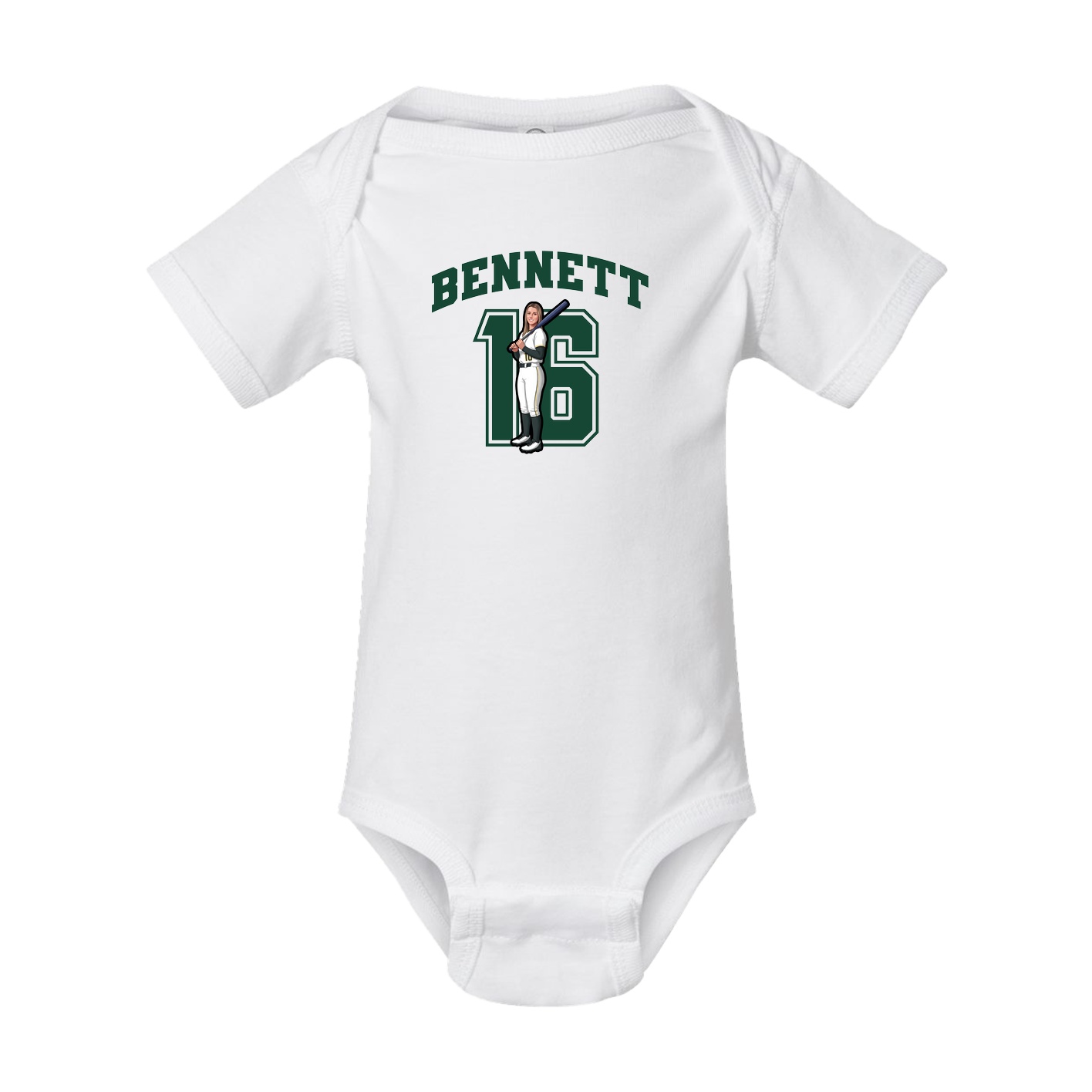 Baby Onesie — Number in White