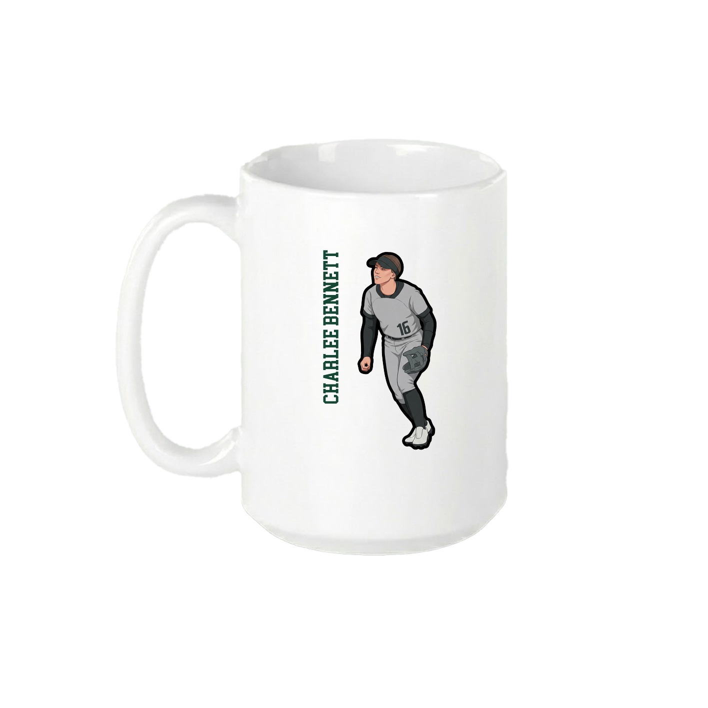 15oz Coffee Mug — Name Vertical in White