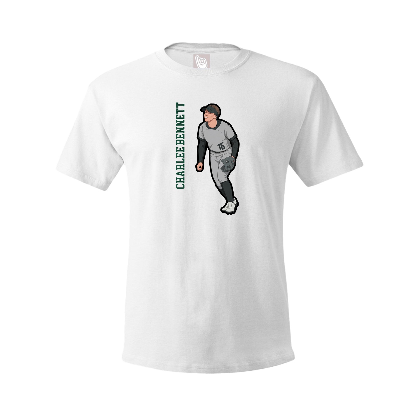 Tee — Name Vertical in White