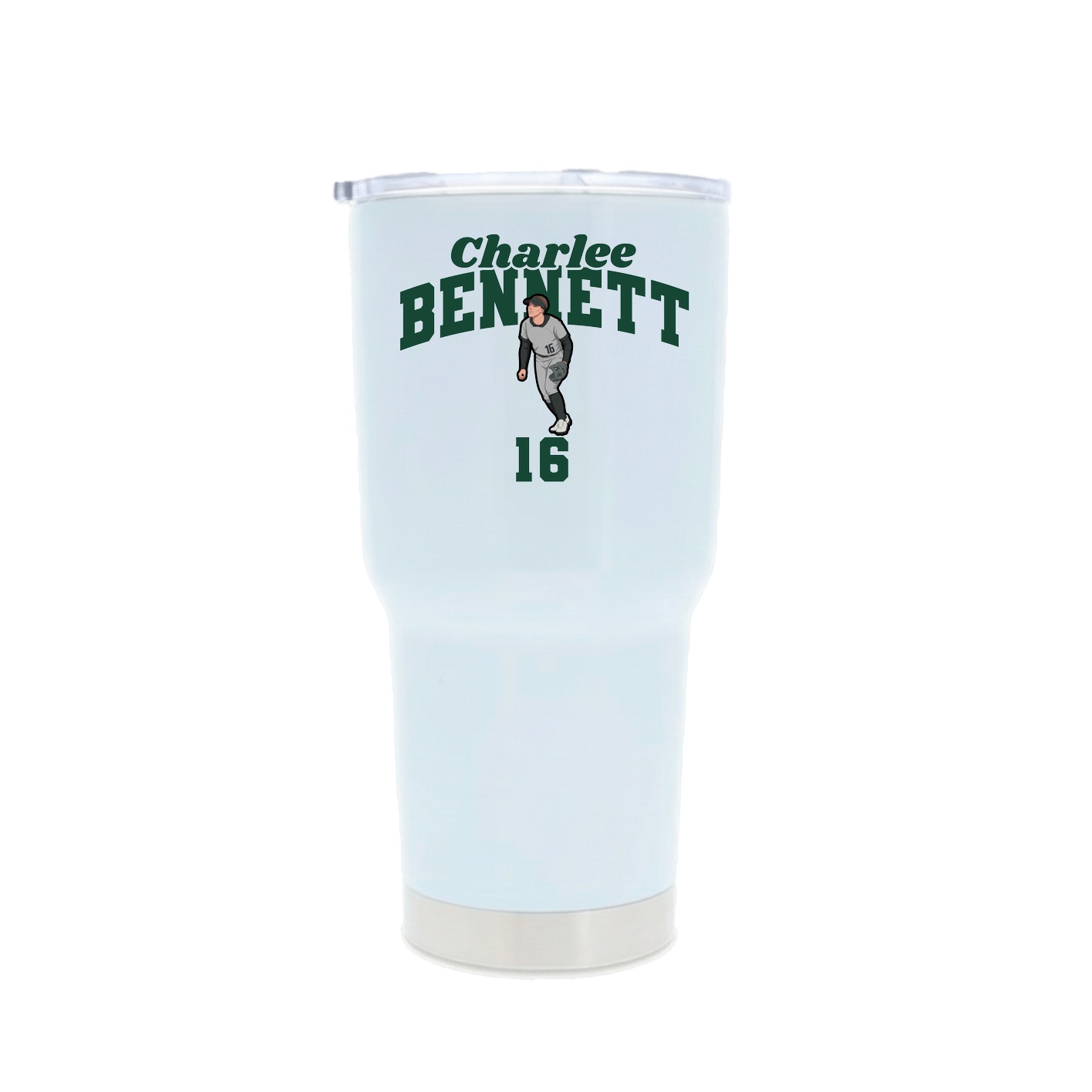 30oz Stainless Steel Tumbler — Signature Arch in White