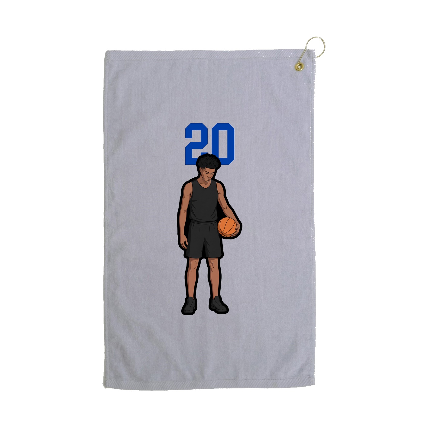 Golf Towel — Number Top in Grey