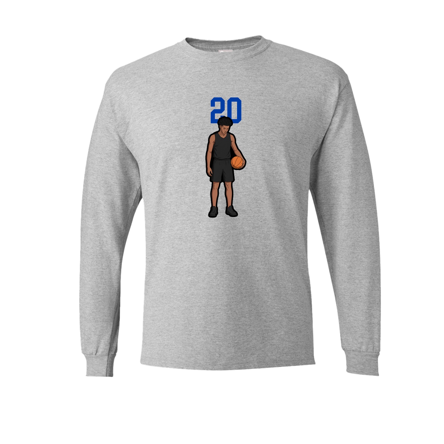 Long Sleeve Tee — Number Top in Grey