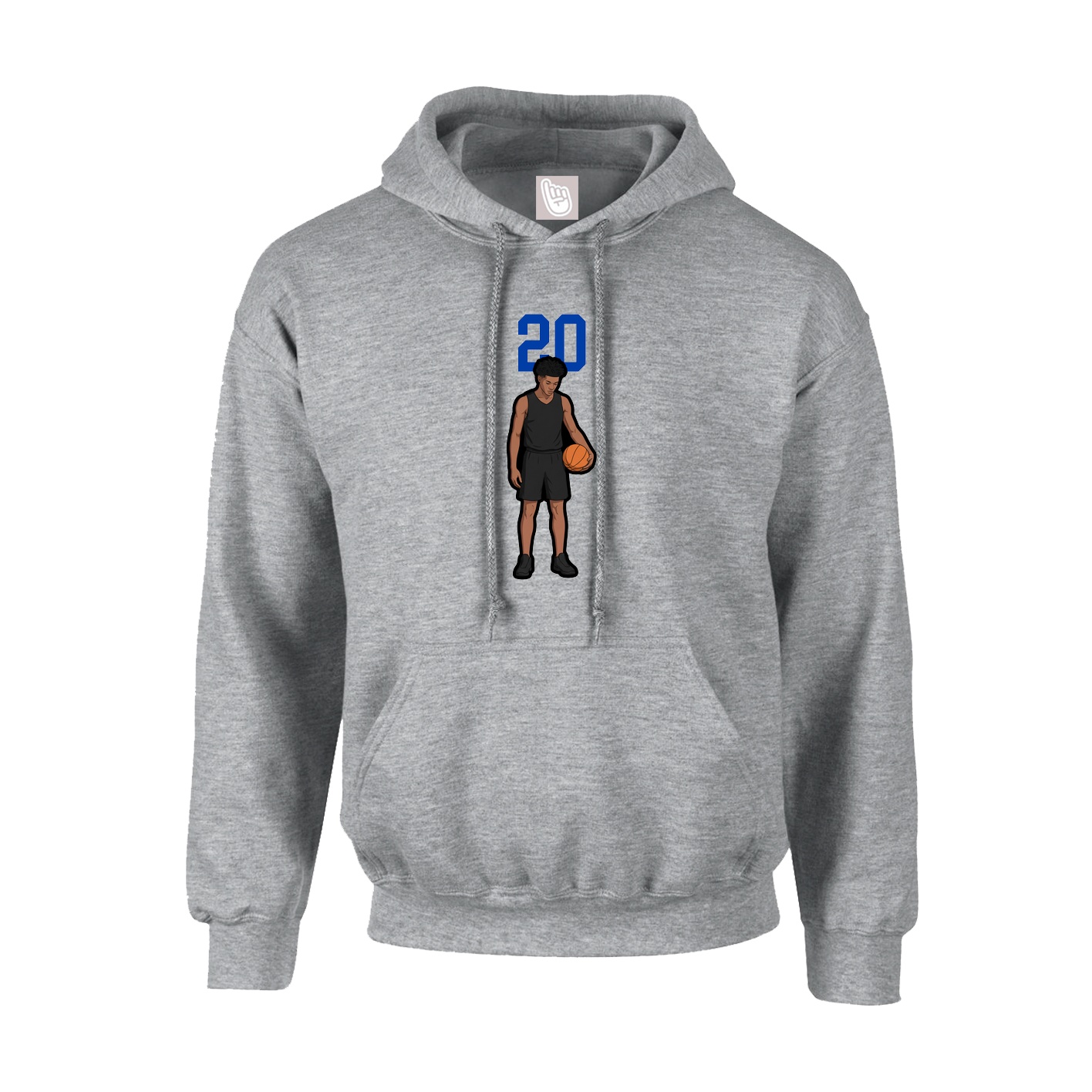 Hoodie — Number Top in Grey