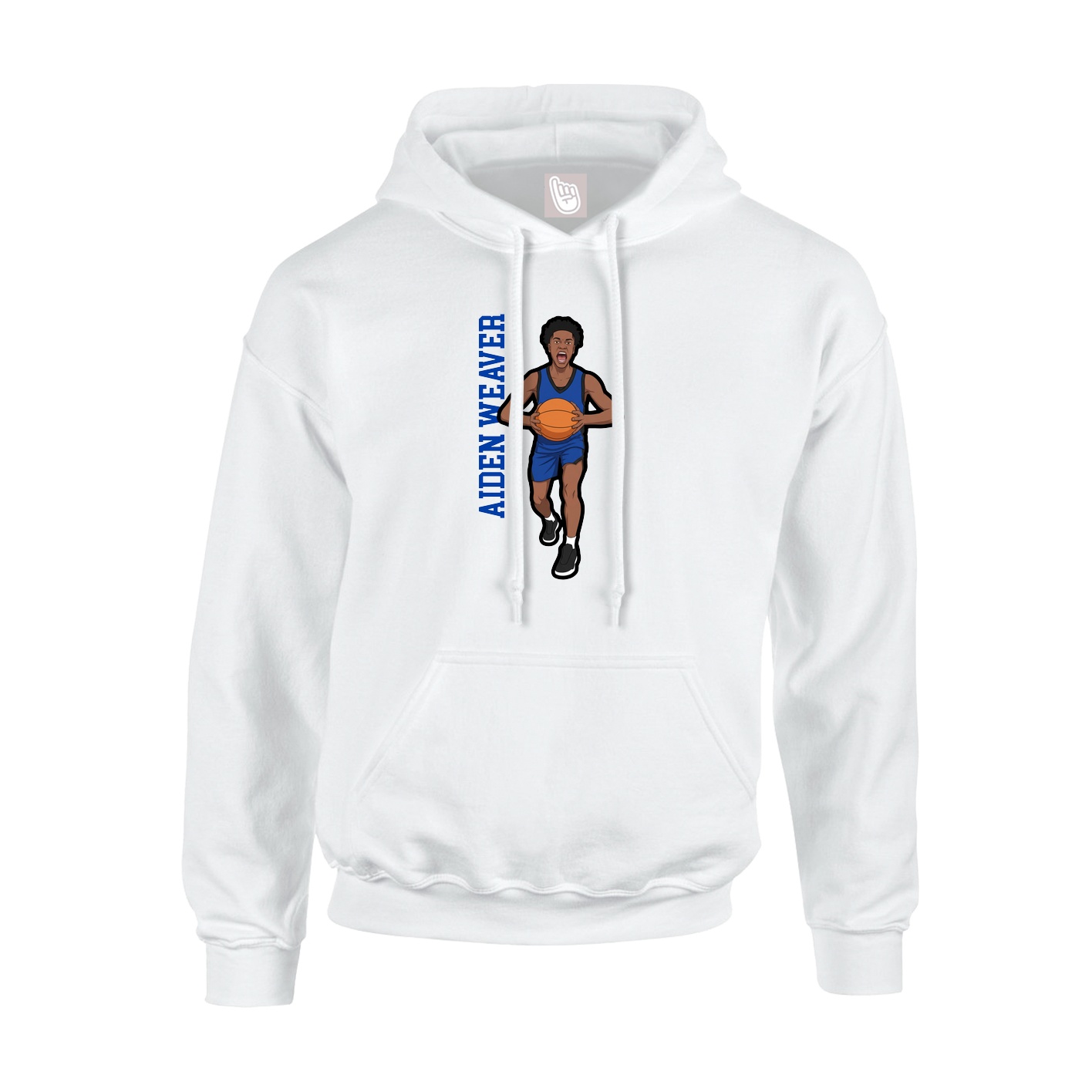 Youth Hoodie — Name Vertical in White