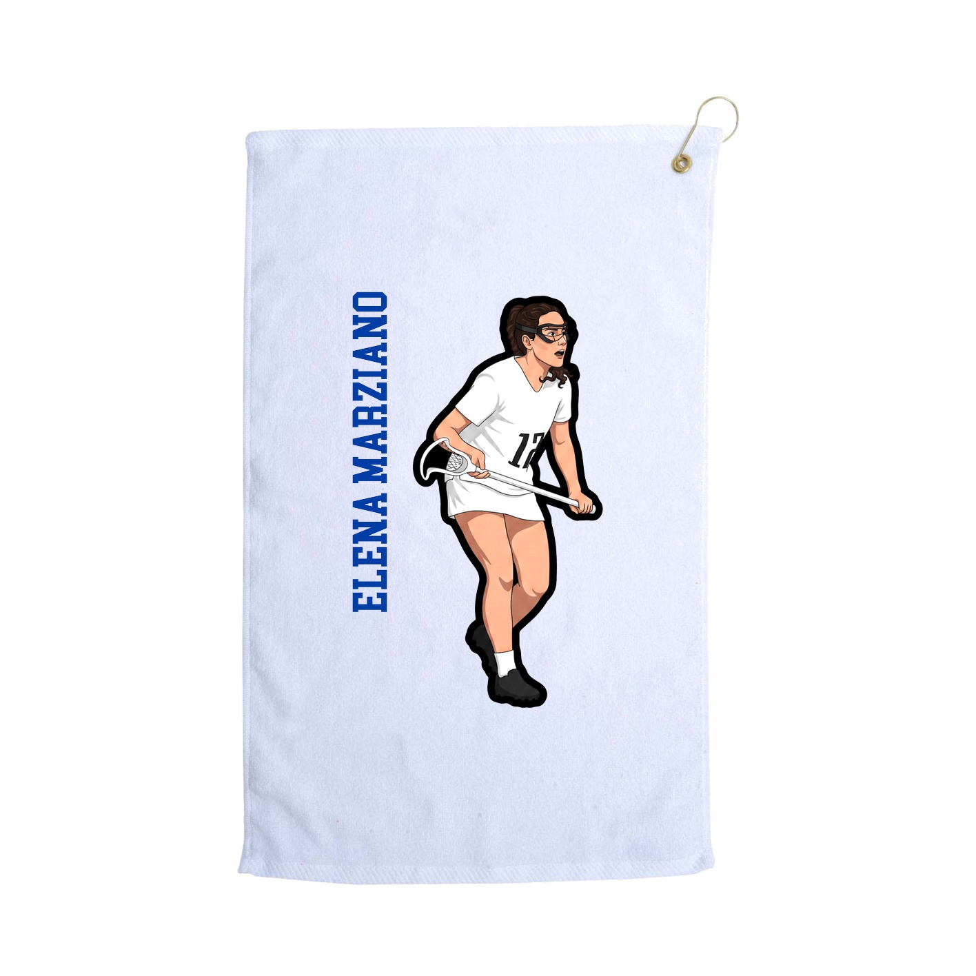 Golf Towel — Name Vertical in White