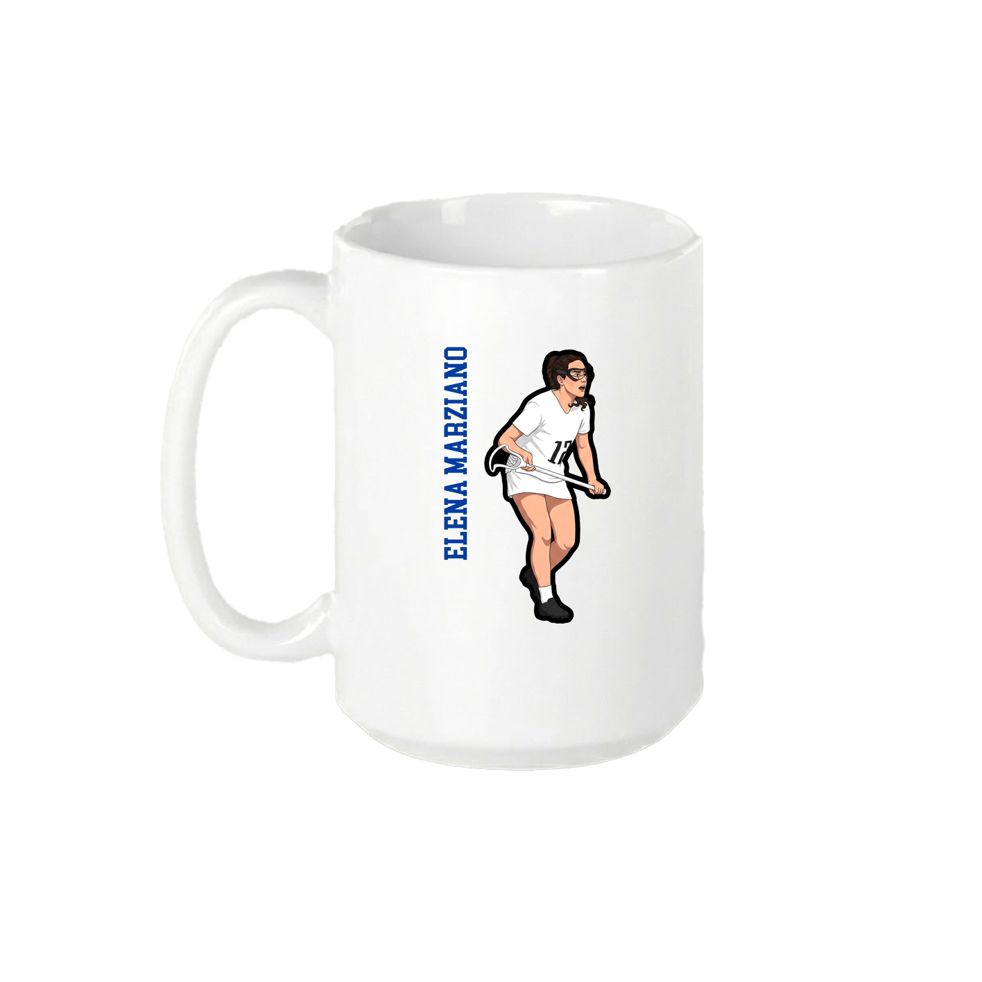 15oz Coffee Mug — Name Vertical in White