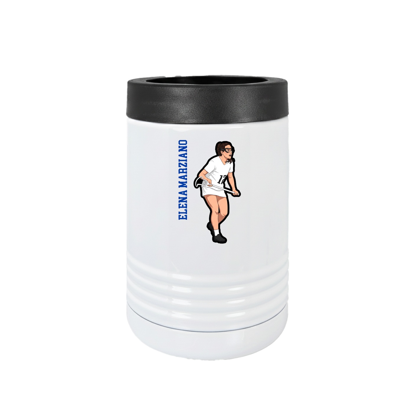 Beverage Holder — Name Vertical in White