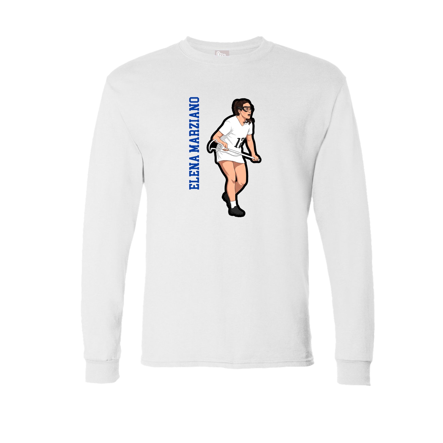 Long Sleeve Tee — Name Vertical in White