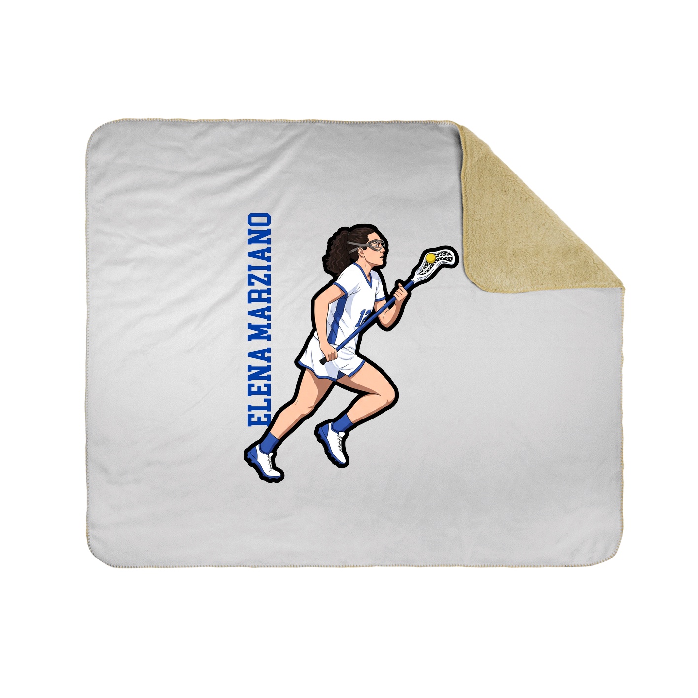 Throw Blanket — Name Vertical in White