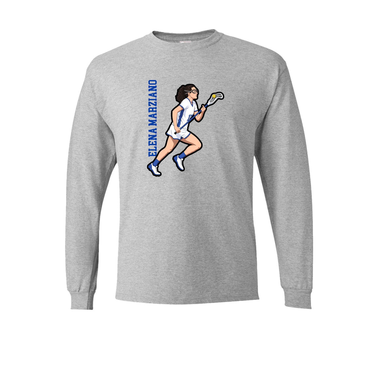 Long Sleeve Tee — Name Vertical in Grey