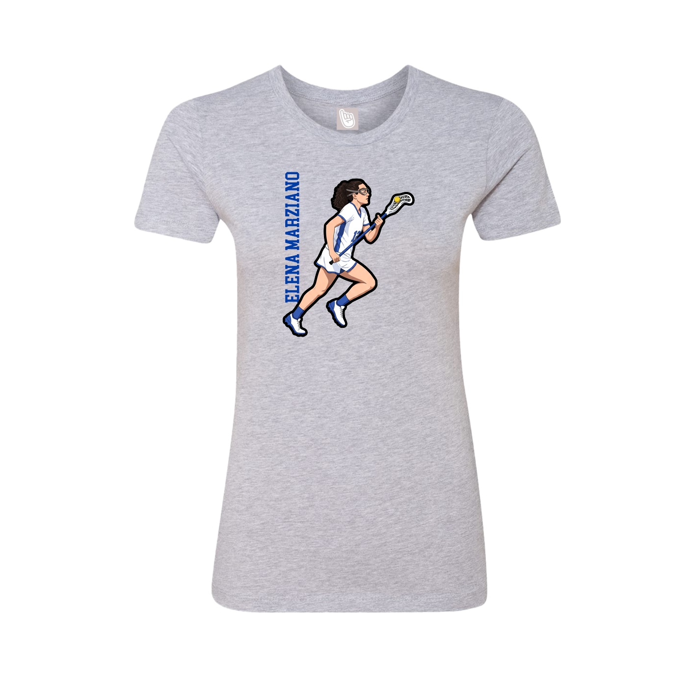 Womens Tee — Name Vertical in Grey
