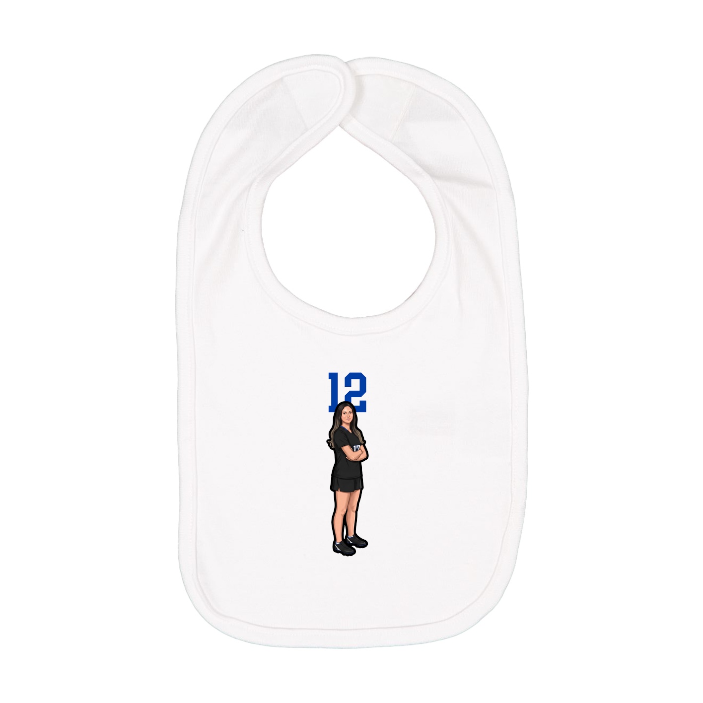 Infant Bib — Number Top in White