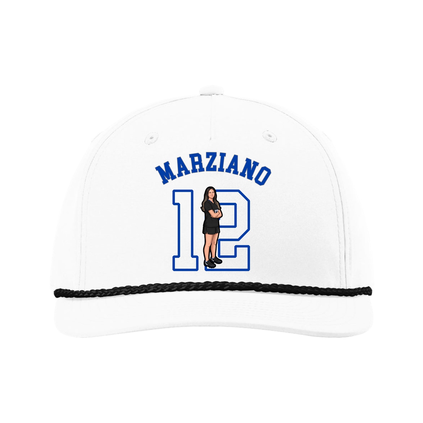 Five-Panel Classic Rope Cap — Shirsey Arch in White