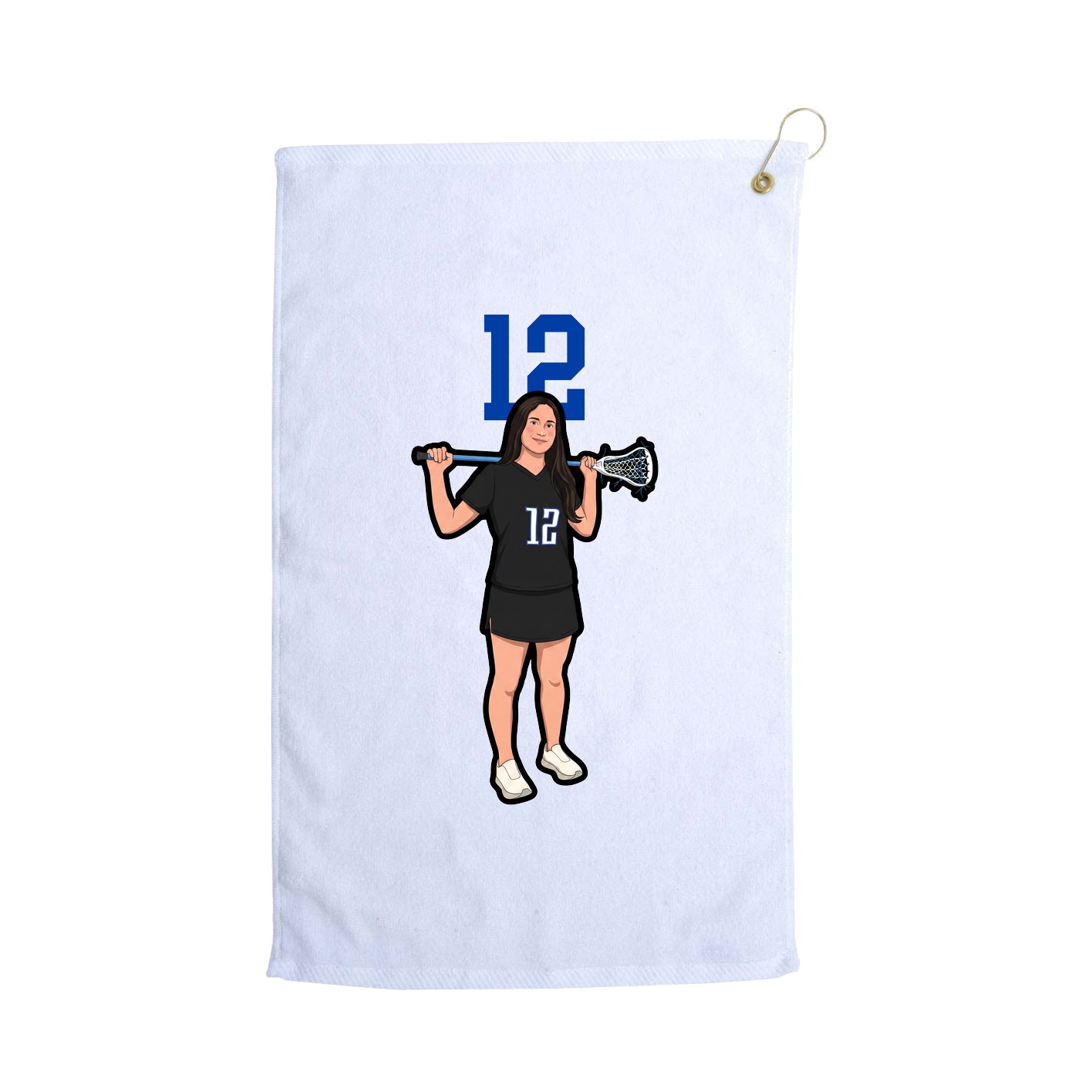 Golf Towel — Number Top in White