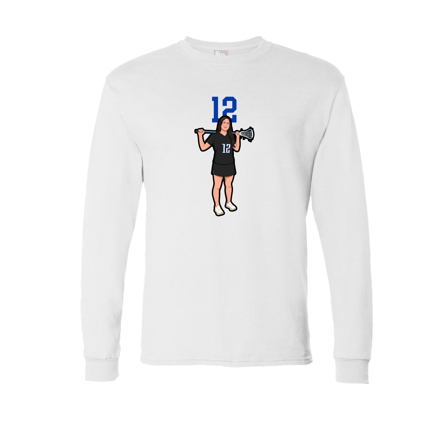 Long Sleeve Tee — Number Top in White