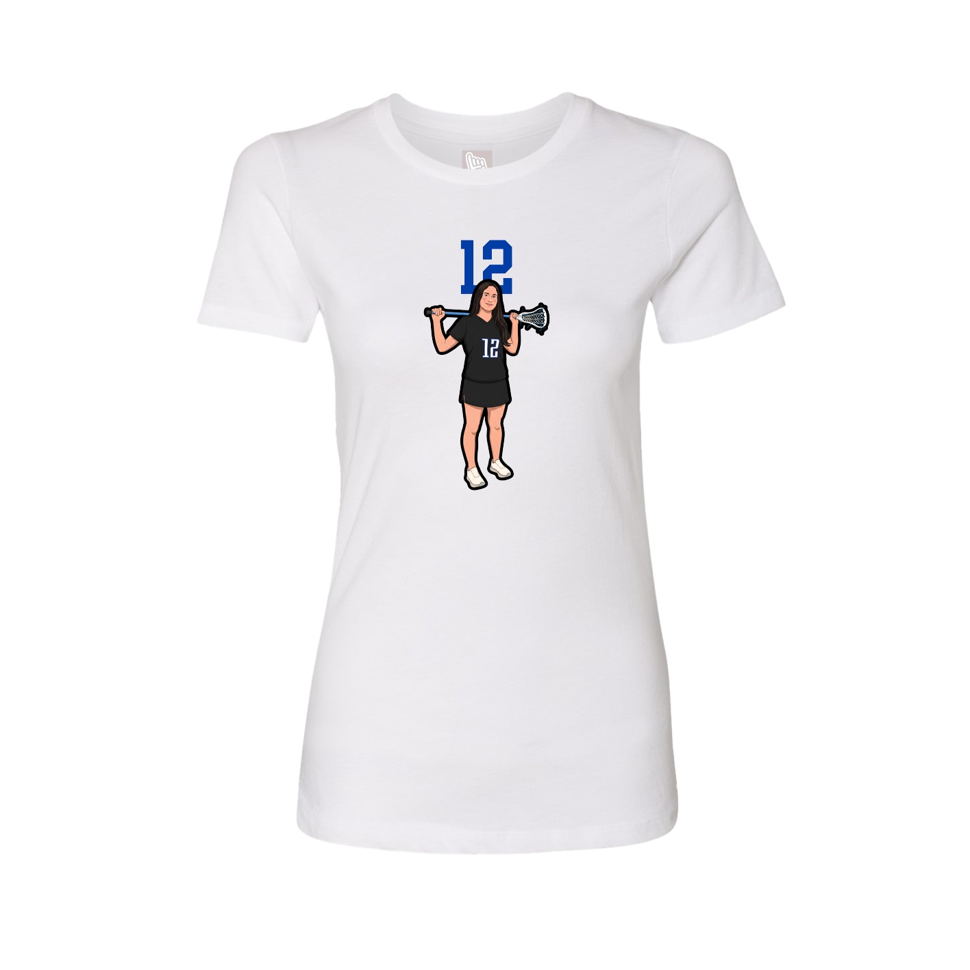Fitted Women's Tee — Number Top in White