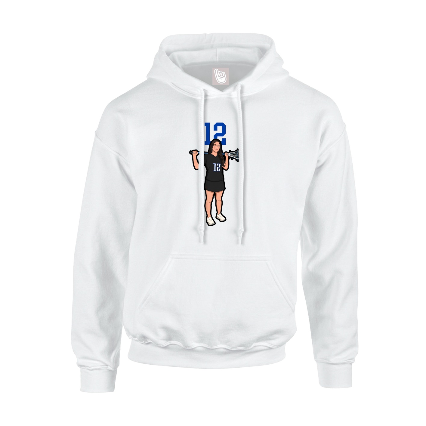 Youth Hoodie — Number Top in White