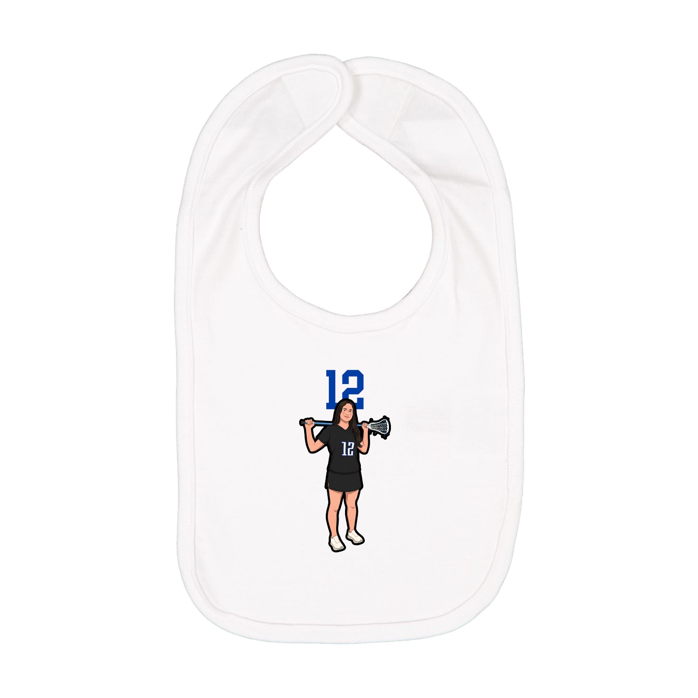 Infant Bib — Number Top in White