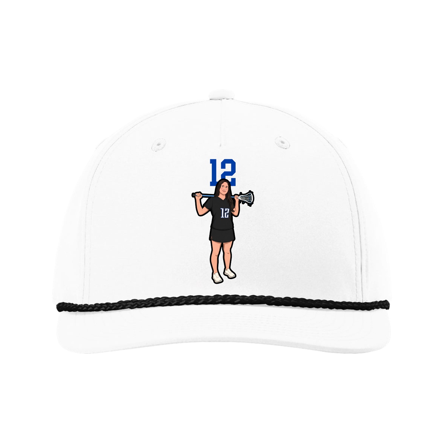 Five-Panel Classic Rope Cap — Number Top in White