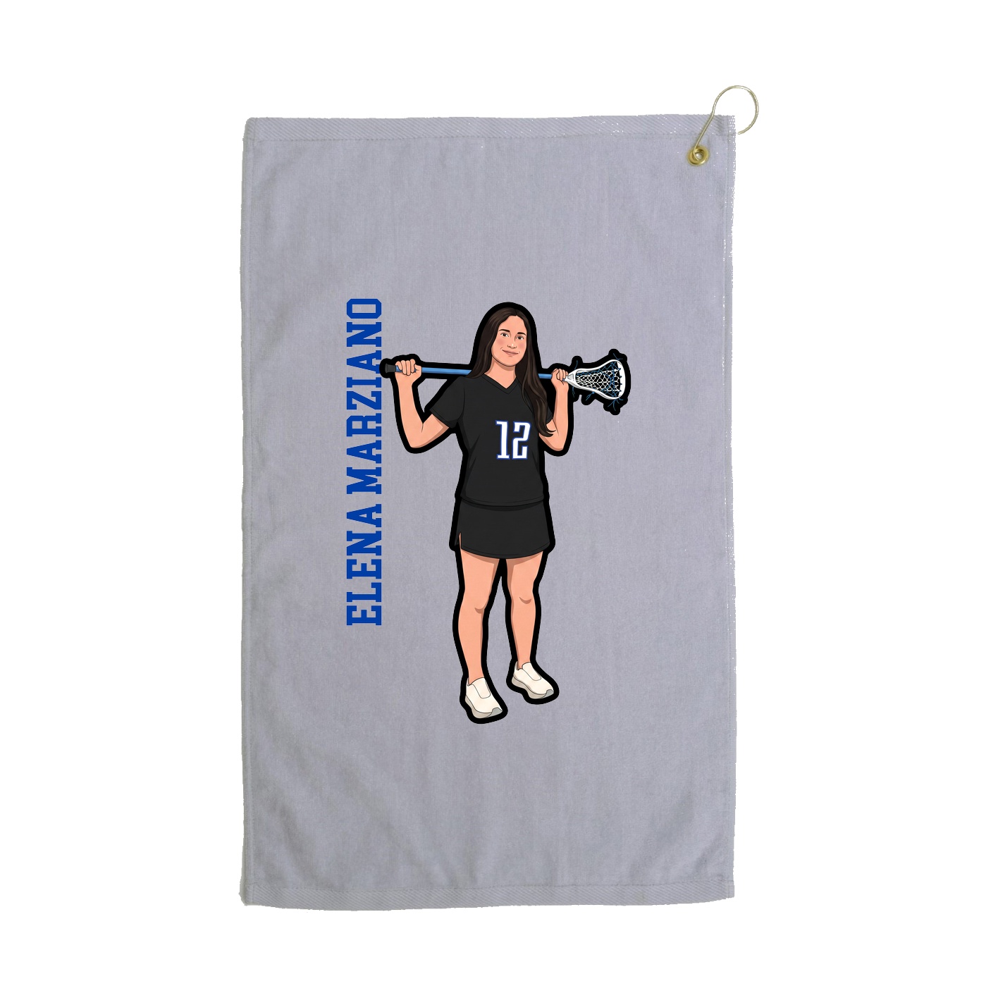 Golf Towel — Name Vertical in Grey