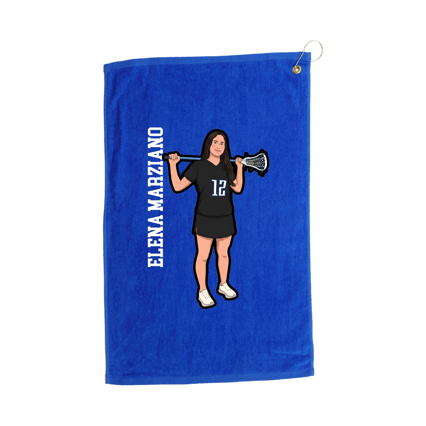 Golf Towel — Name Vertical in Royal