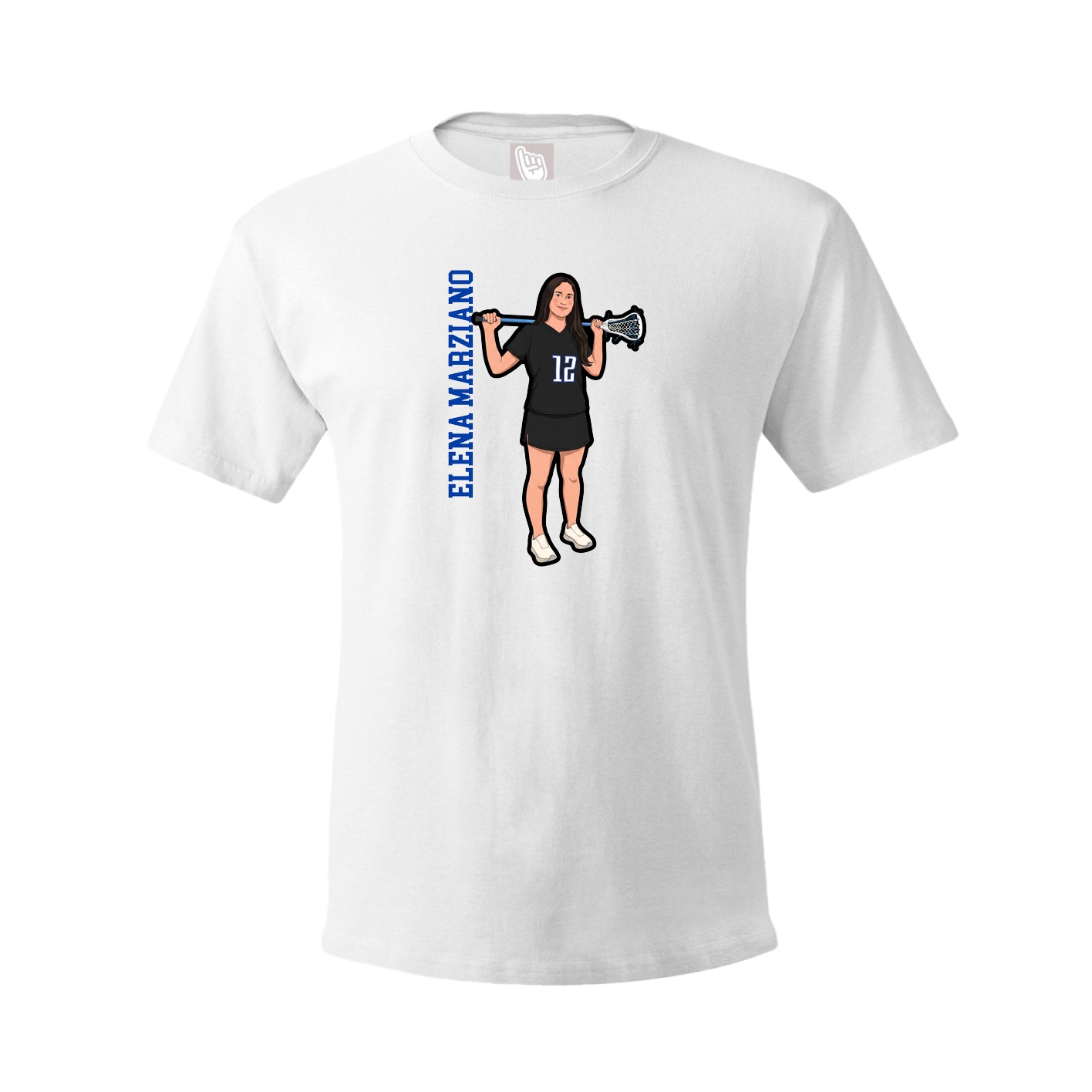 Tee — Name Vertical in White