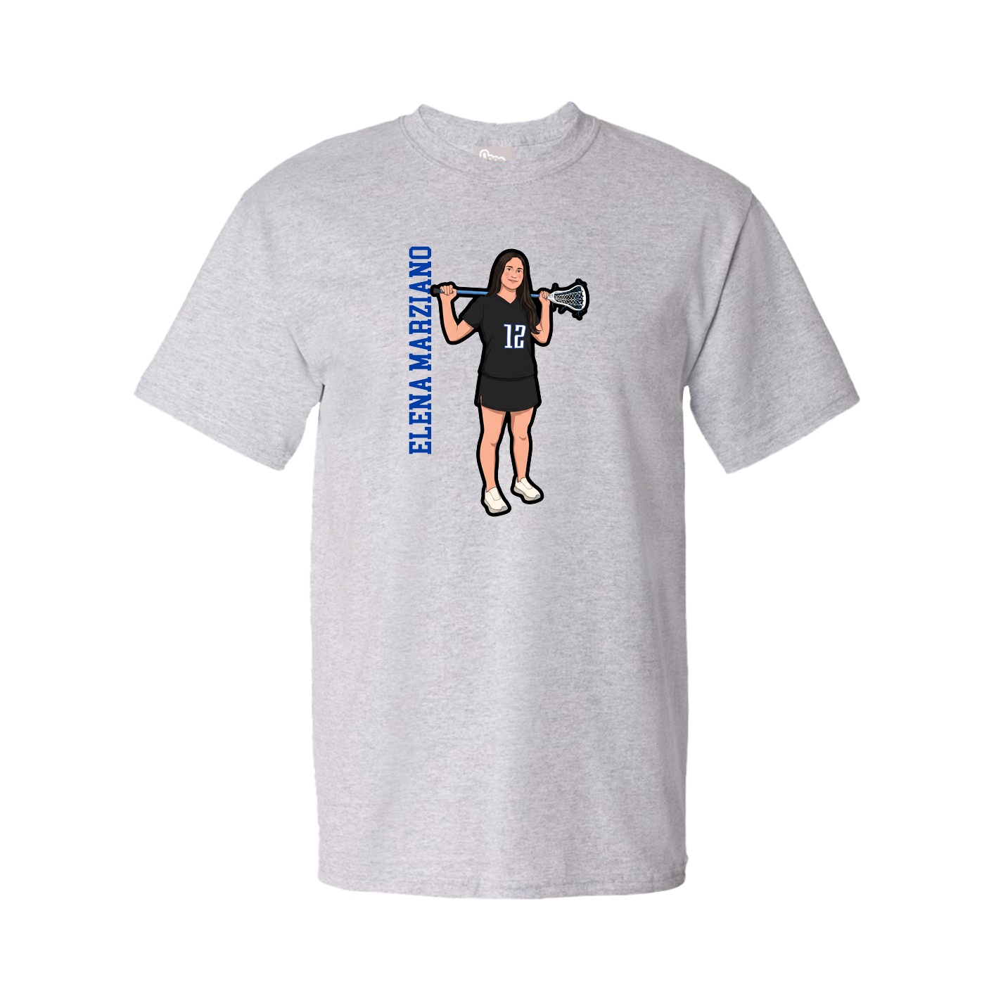 Youth Tee — Name Vertical in Grey
