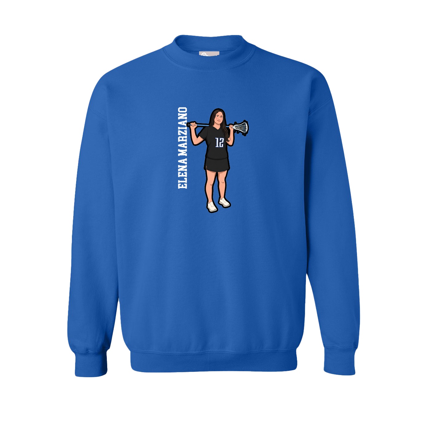 Fleece Crew — Name Vertical in Royal